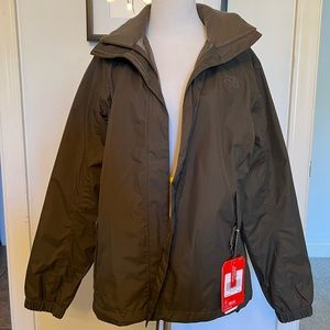 Womens North Face Rain Jacket. Size Large. Taupe Green